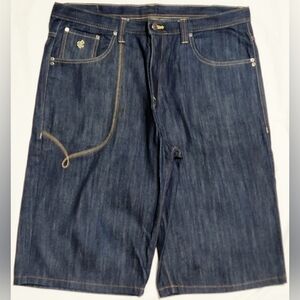 RocaWear Embroidered Vintage Denim Blue Shorts Sz 38 Men